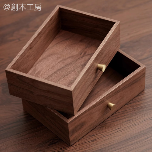 卓上整理 小物入れ 木製引き出し収納箱 三段 大容量 書類収納箱