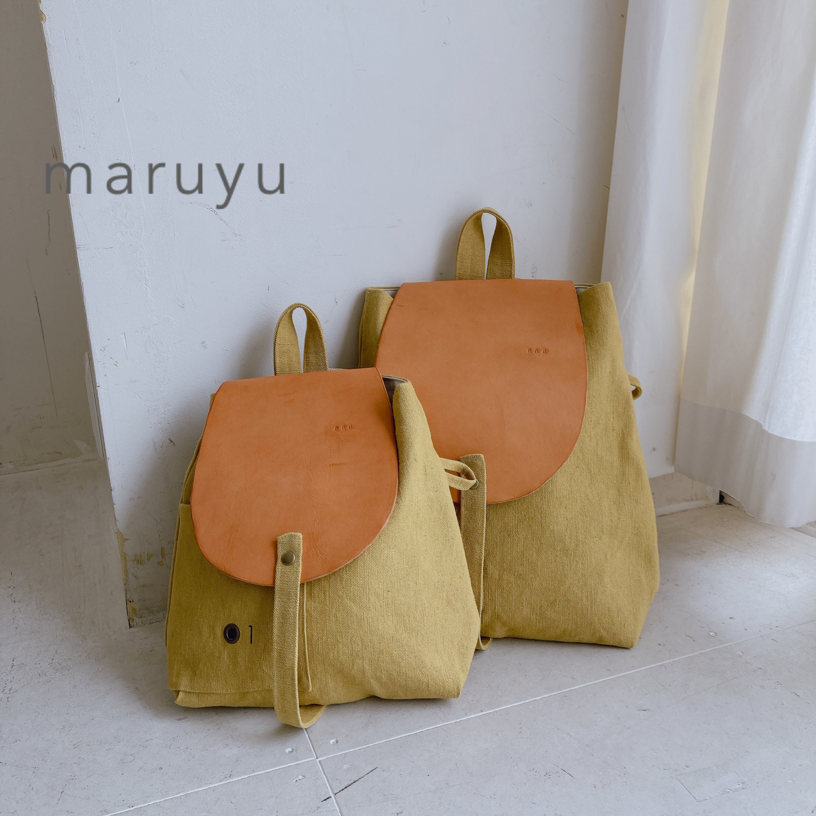 -maruyu-卵色リュック 大/小