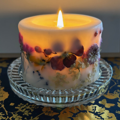 ボタニカルソイキャンドル 自然素材使用 soycandle*ソイキャンドル*ボタニカルキャンドル*ソイワックス*ドライ