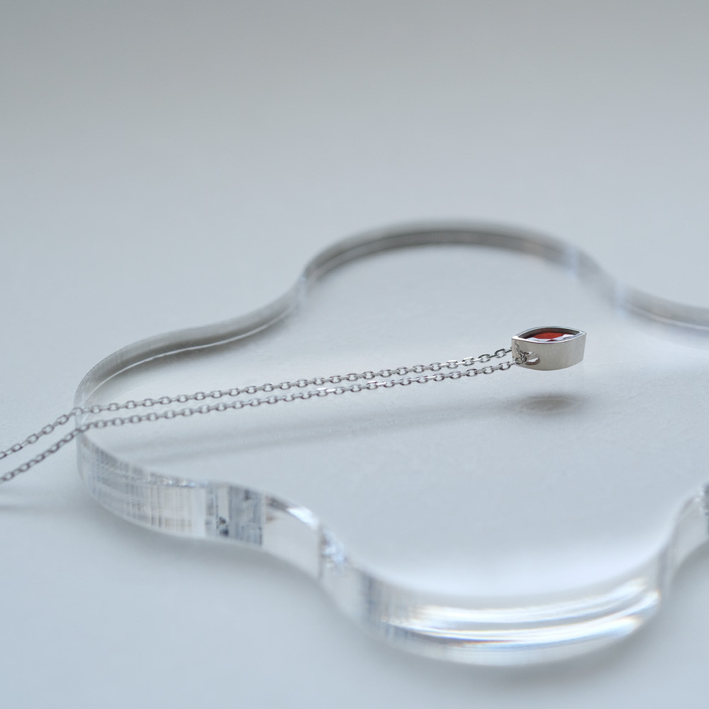 ガーネット マーキス ネックレス シルバー925 ガーネット マーキス ネックレス シルバー925