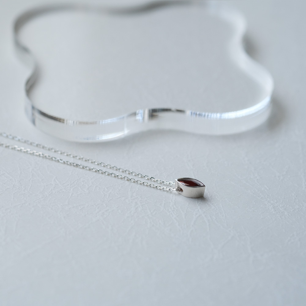 ガーネット マーキス ネックレス シルバー925 ガーネット マーキス ネックレス シルバー925