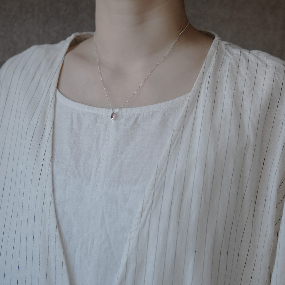 ガーネット マーキス ネックレス シルバー925 ガーネット マーキス ネックレス シルバー925