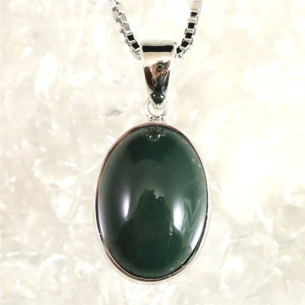 出雲碧玉 出雲石  14mmオーバル ペンダント ディレクトリーカード付  #32492