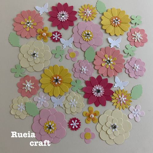 Rueiaクラフトパンチ43☆アレンジフラワーセット フォトフレーム・写真