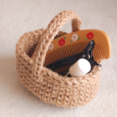 麻紐バスケットかご SSサイズ 収納かご 多肉植物寄せ植え ガーデニング