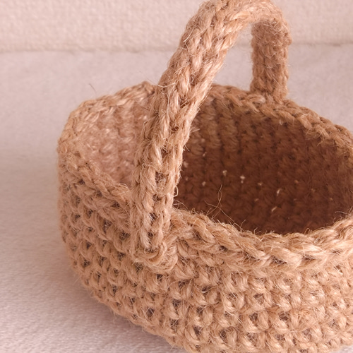 麻紐バスケットかご SSサイズ 収納かご 多肉植物寄せ植え ガーデニング