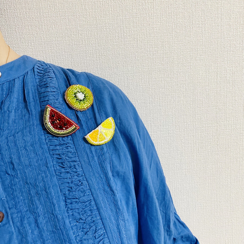 LOEFF レモン刺繍ビスチェ LEMON レモン ビーズ刺繍ブローチ (230707-lemon02)の通販 by