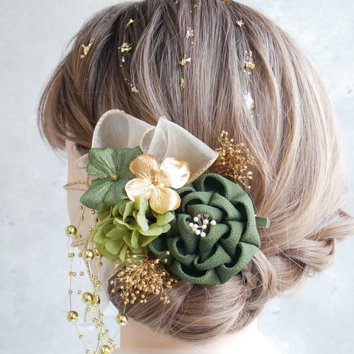 つまみ細工髪飾り アーティフィシャルフラワー髪飾り 髪飾り 結婚式 成人式 15255b3abd5ec940203a8aa73bf231