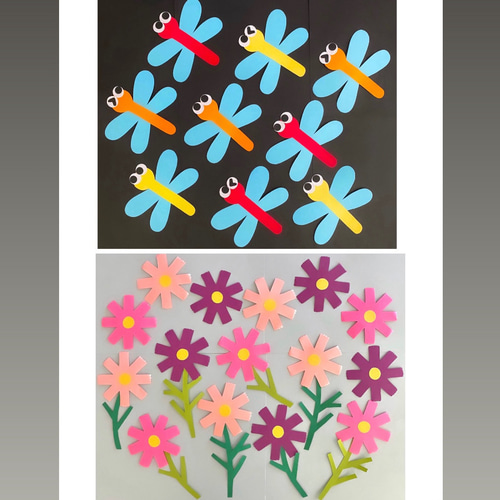 コスモス とんぼ 壁面 9月 秋 お月見 敬老の日 保育 施設 秋桜 その他