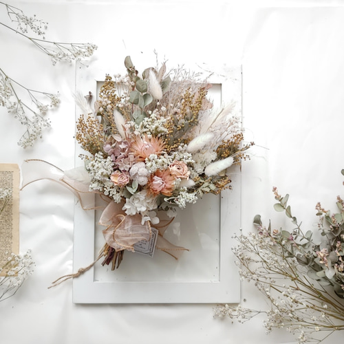 ドライフラワースワッグブーケ 33cm ブーケ champ de fleure