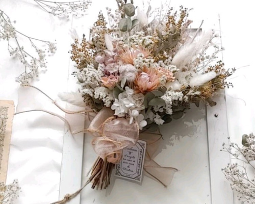 ドライフラワースワッグブーケ 33cm ブーケ champ de fleure