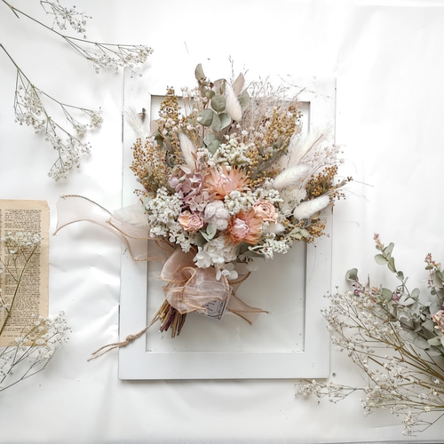 ドライフラワースワッグブーケ 33cm ブーケ champ de fleure