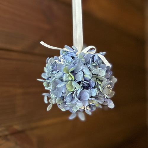 ハンドメイド♡ドライフラワー紫陽花ボールp♪465