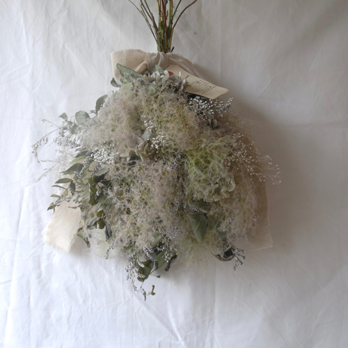 季節限定♫スモークツリーとユーカリ~かすみ草~ふんわりスワッグ