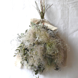 季節限定♫スモークツリーとユーカリ~かすみ草~ふんわりスワッグ