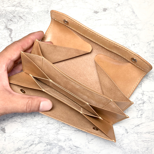本革総手縫い 長財布 / サドルレザー ロングウォレット 長財布