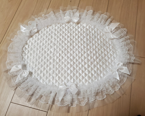 ホワイトチュチュカフェマットⅩⅶ✨円形freeサイズ（直径95㎝） Whiteチュチュカフェマットⅹⅹⅹ✨円形（直径95㎝✴︎free）