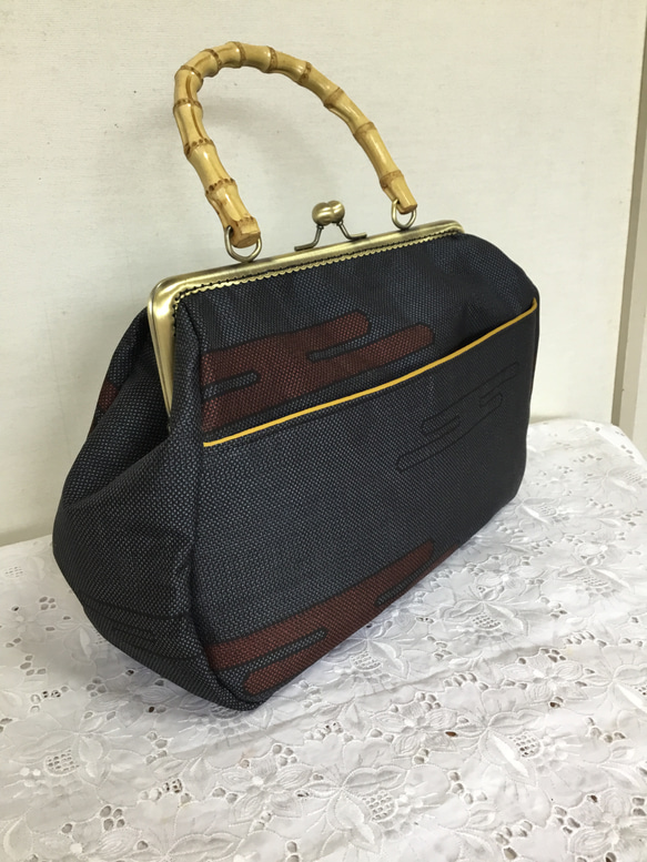 花ぷらら・ハンドメイド・リメイク・大島紬・カバン・がま口バック