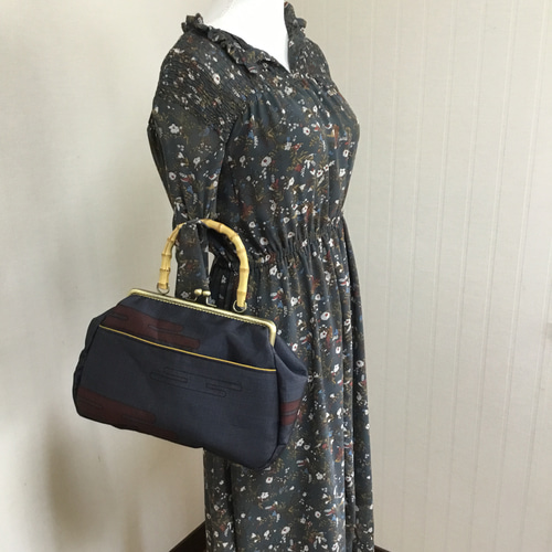 花ぷらら・ハンドメイド・リメイク・大島紬・カバン・がま口バック