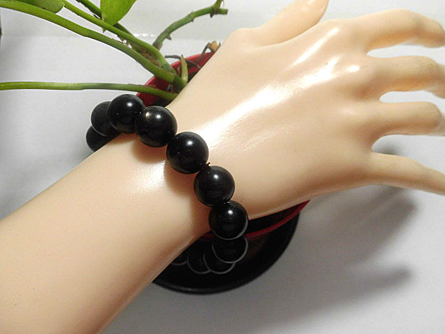 天然石 ハイパーシーン13.0mm～13.4mm玉ブレスレット 内周18.1cm          240101480 5,775円