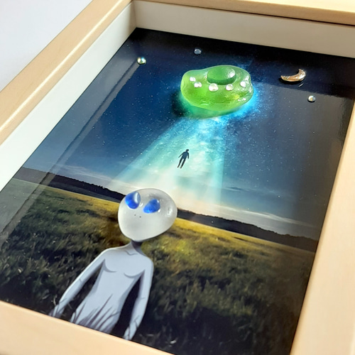 クラゲ〉シーグラスアート その他アート moon 通販 17806350