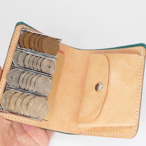 みん☆　オーダーページ　コインキャッチャー付き財布 小さめの革財布/ミニ財布コインキャッチャー/coincatcher-茶色82