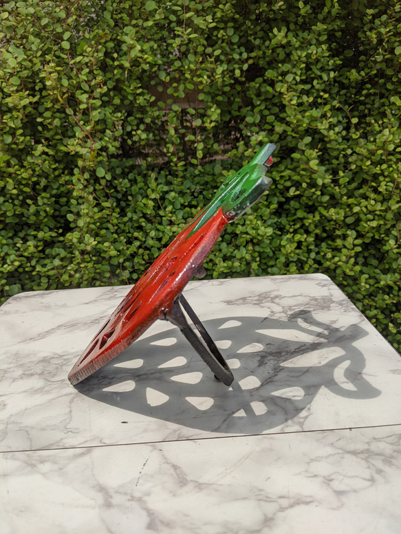 イチゴの形の置物  苺 いちご 置き看板  いちご農園 ジャム  #店舗什器  #アンティーク  #コベントアイアン 6枚目の画像