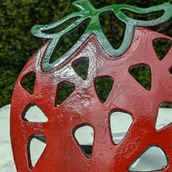 イチゴの形の置物  苺 いちご 置き看板  いちご農園 ジャム  #店舗什器  #アンティーク  #コベントアイアン 8枚目の画像