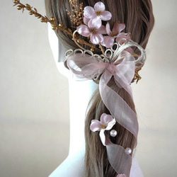 【ハナミズキ-headdress】ー 結婚式髪飾り /  成人式髪飾り / 卒業式髪飾りー(pink) 9枚目の画像