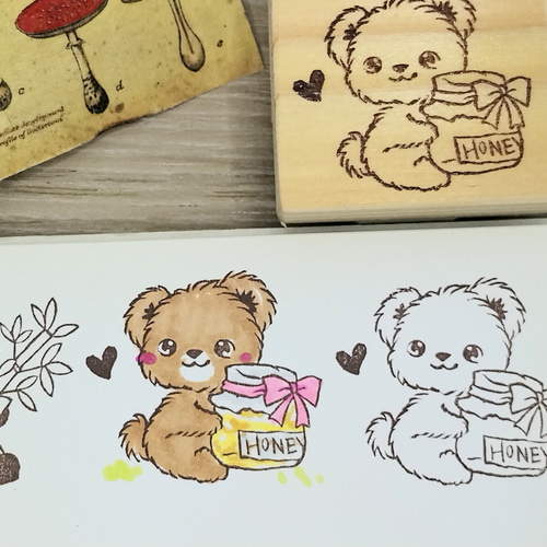 消しゴムはんこ No.240 ちびくま カジュアル 消しゴムはんこ No.240 ちびくま カジュアル