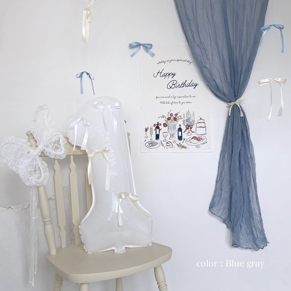 【即納】シワ加工 チュール生地 おうちスタジオ背景布 チュール 背景布 バースデータペストリー 誕生日　ハーフバースデー 10枚目の画像