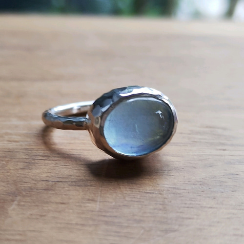 【最安値挑戦】 アクアマリン大粒×銀の槌目指輪 /純銀&silver950シルバーリング アクセサリー
