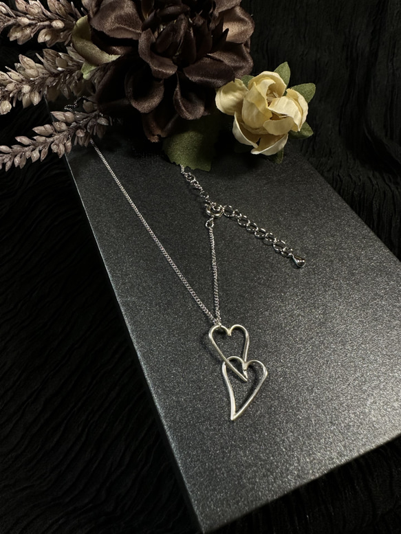 ダブルハートのネックレスsilver925 ネックレス・ペンダント eym 通販  