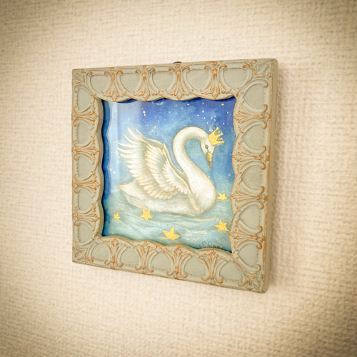 白鳥の王さま 14×14cmサイズ 絵画 紫苑工房 -Atelier Shion- 通販
