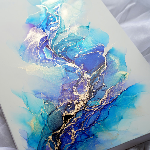 絵画　油絵　原画　一点物　花　ポップ　ブルー　　アート　インテリア　SM agmotokawa_kakitaosamu-