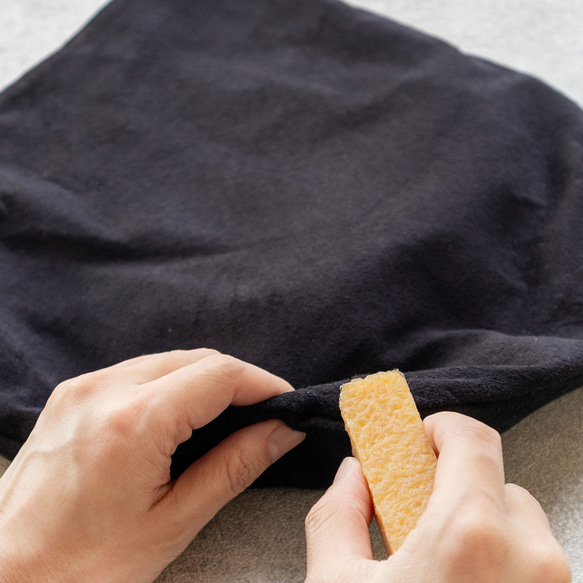 リバーシブル丸みトート（ピッグスエード＆リネン）【ブラック】【軽量】 cm ブラック 柔らかく