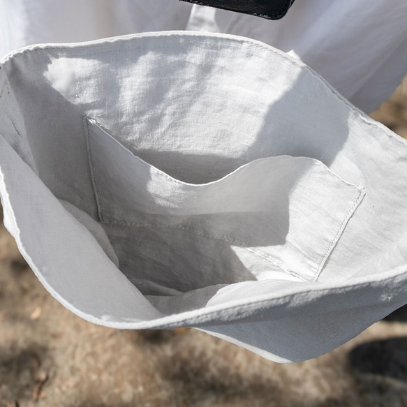 リバーシブル丸みトート（ピッグスエード＆リネン）【ブラック】【軽量】 cm ブラック 柔らかく