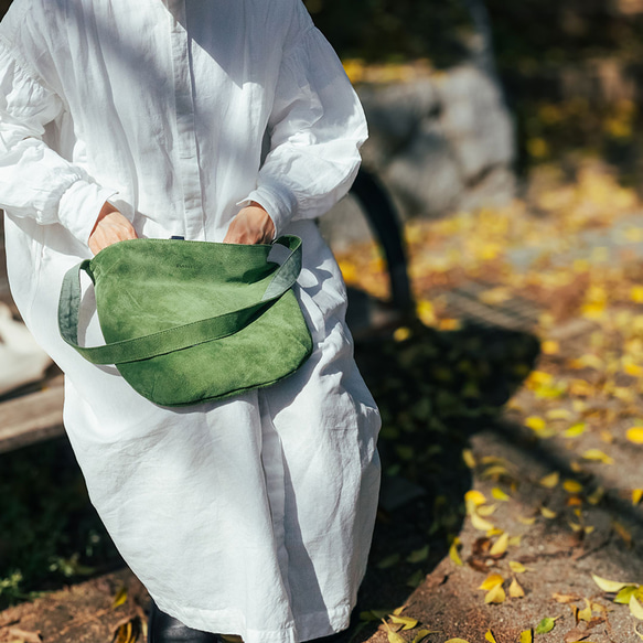 リバーシブル丸みトート（ピッグスエード＆リネン）【ブラック】【軽量】 cm ブラック 柔らかく