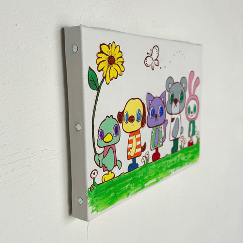 絵画。原画【本を読むのが好きな熊ちゃんと小鳥】 絵画。原画【本を読むのが好きな熊ちゃんと小鳥】