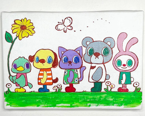 ryuさん専用、子供と動物の絵画 サイン入り 2019年 福岡市動物園｜第49回「児童および幼児動物画コンクール」開催の