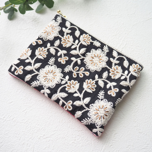 インド刺繍リボン＆カンタキルト（コインケース/刺繍リボン