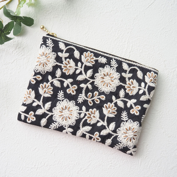 インド刺繍リボン＆カンタキルト（コインケース/刺繍リボン