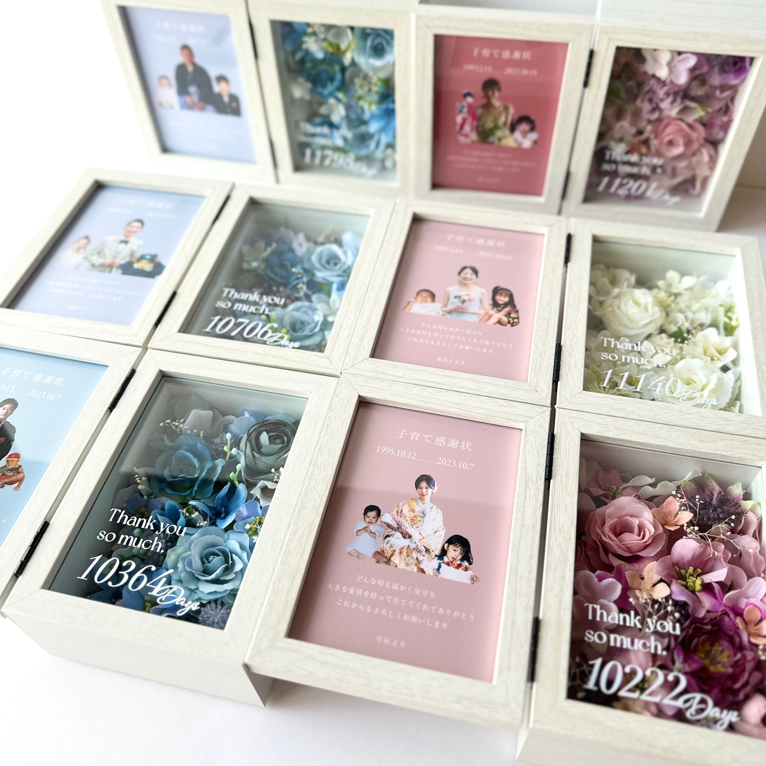 最新作【色が選べる】子育て感謝状 結婚式 両親贈呈品 ボックスフラワー