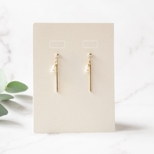 スティック 高品質 ピアス イヤリング シンプル 上品 14kgf ピアス