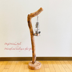 流木インテリア L字を描く無骨で太い流木スタンド ランタンやエアプラントを飾れる置物 北欧 照明 木材 癒し N39 3枚目の画像