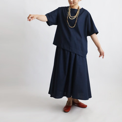 ラスト1 上下セットアップ 上質ギマ擬麻コットン 変形裾オーバー