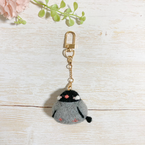 ♡手のひらサイズの桜文鳥 羊毛フェルト♡スマホ画面クリーナーにも