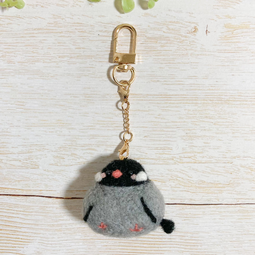 ♡手のひらサイズの桜文鳥 羊毛フェルト♡スマホ画面クリーナーにも