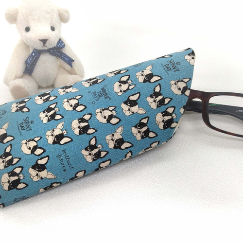 ぷっくりしっかりのメガネケース とっても可愛いフレンチブル 犬 イヌ