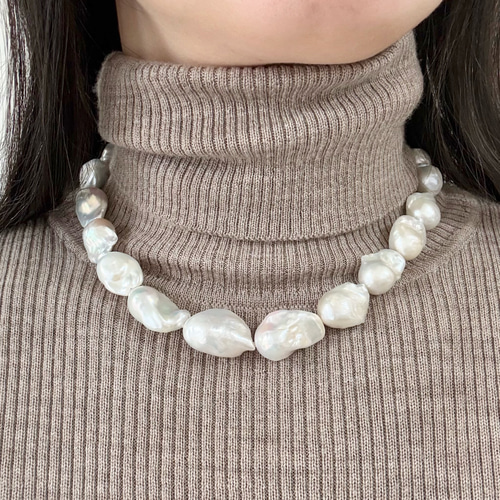 淡水真珠ネックレス◇バロックパール◇オイスターパール ネックレス